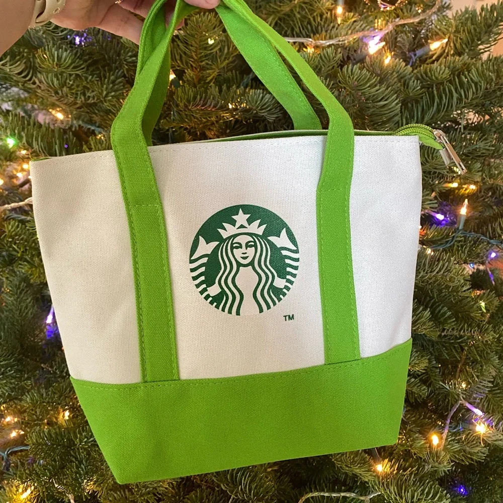 Starbucks Green and Cream Tote Bag